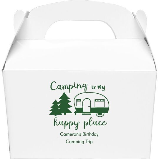 Camping Is My Happy Place Gable Favor Boxes
